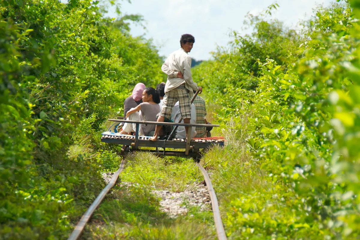 Tourist experience Bamboo Train Riding - World Mate Travel