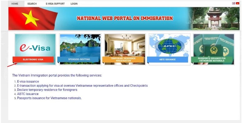 Vietnam evisa apply form - Step 1