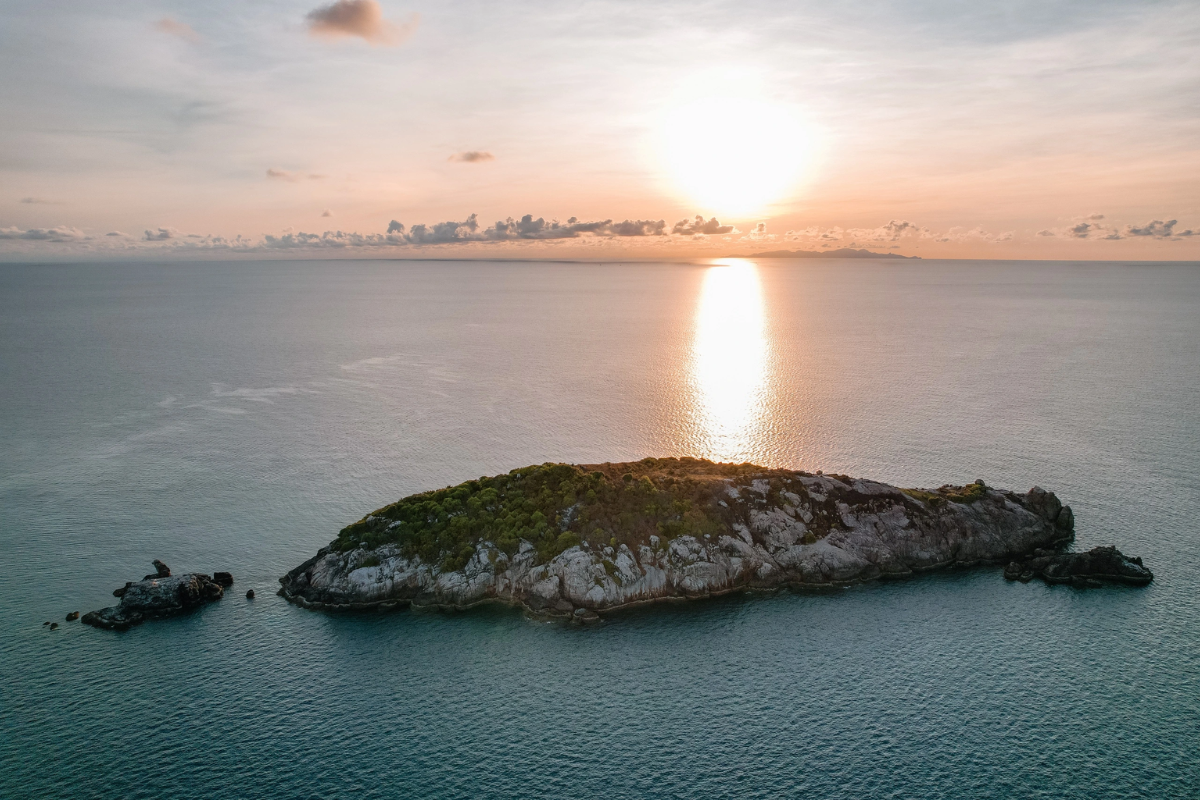 Aerial view of the Fraternal Islands near Con Dao, Vietnam