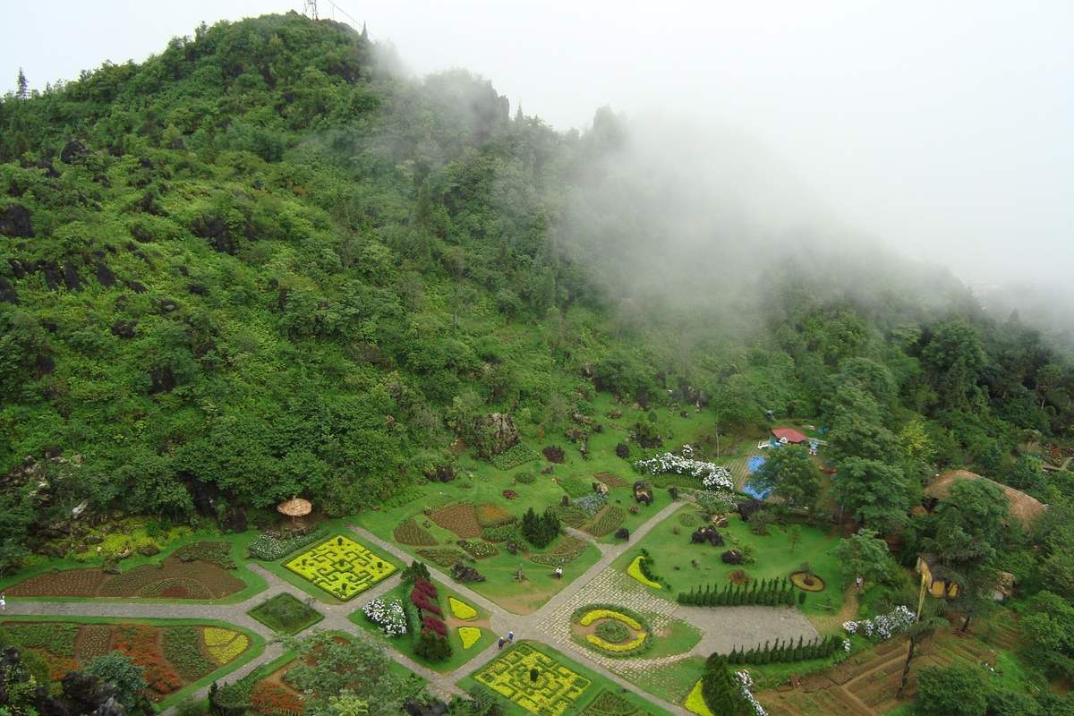Scenic viewpoint from Mount Ham Rong overlooking Sapa town and surrounding mountains