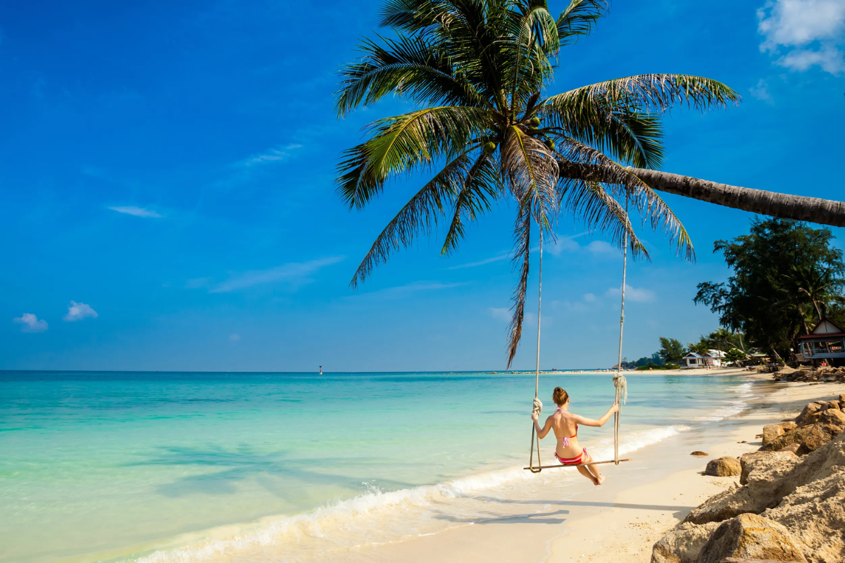 A Tourist enjoy quiet atmosphere in Koh Phangan