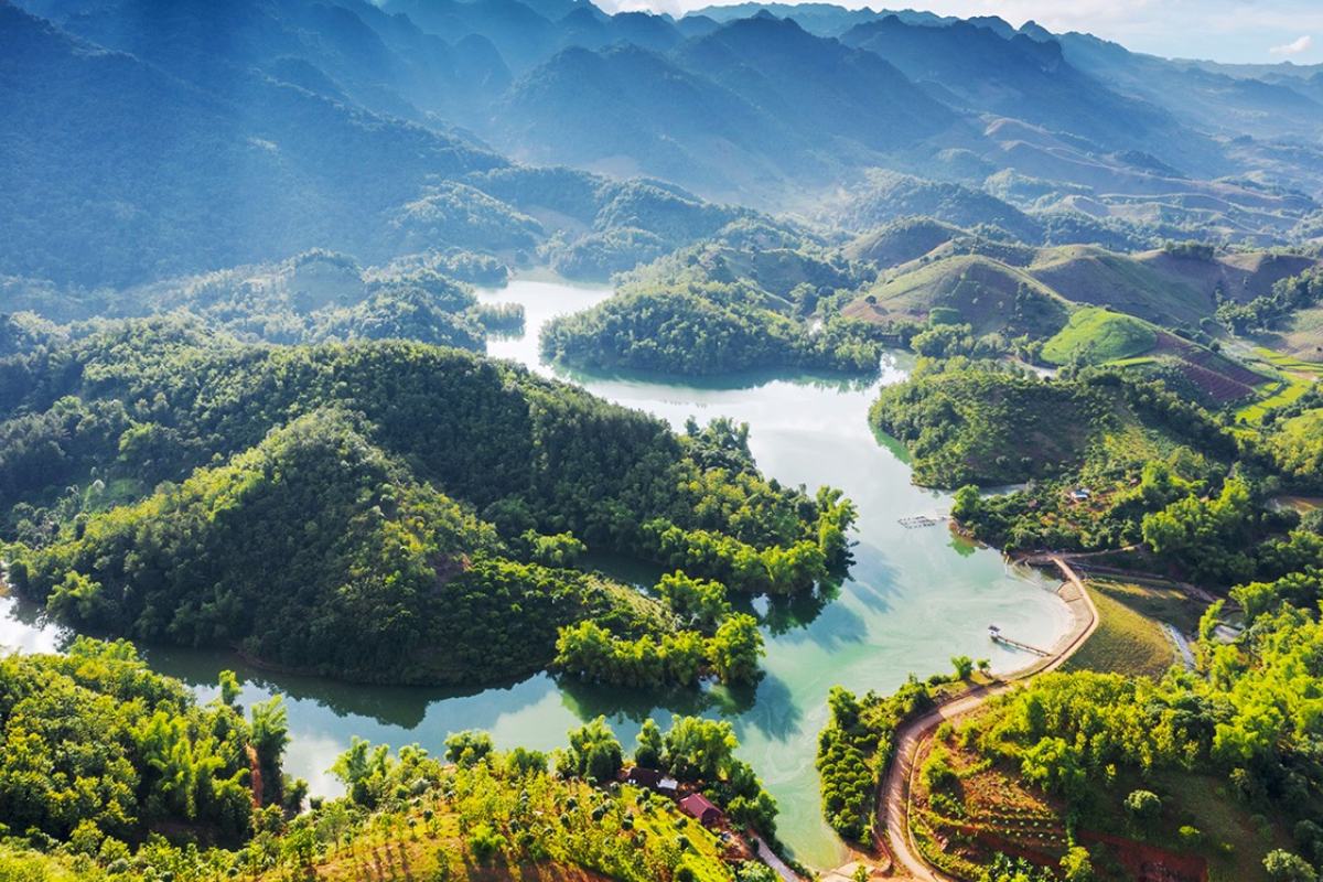 Dense forest and river in Muong Te Nature Reserve, Lai Chau