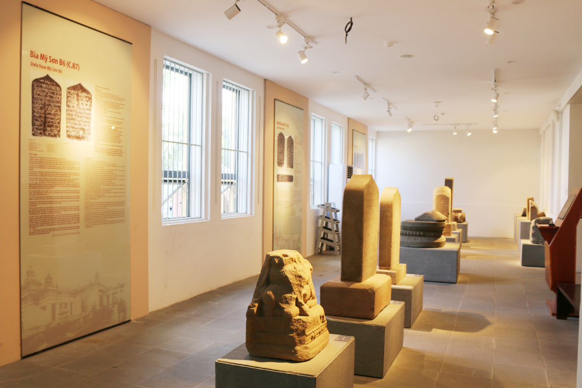 Exhibits inside the Museum of Cham Sculpture in Da Nang