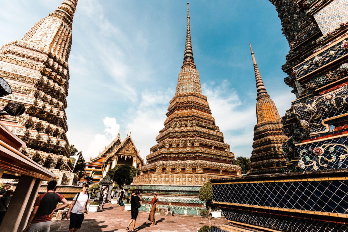 Ruins of ancient city Wiang Kum Kam with stone tablets and Buddhist sculptures