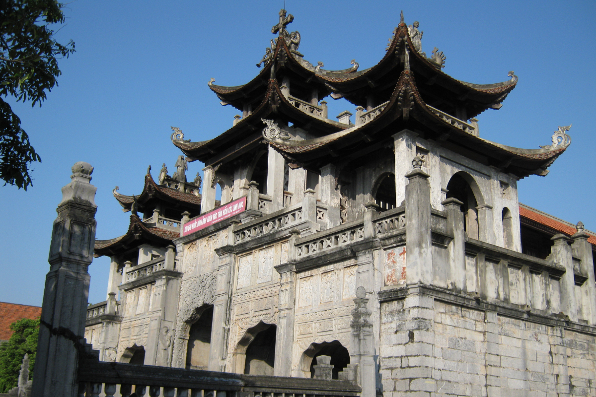 Exterior of Phat Diem Cathedral with fusion Vietnamese-European architecture