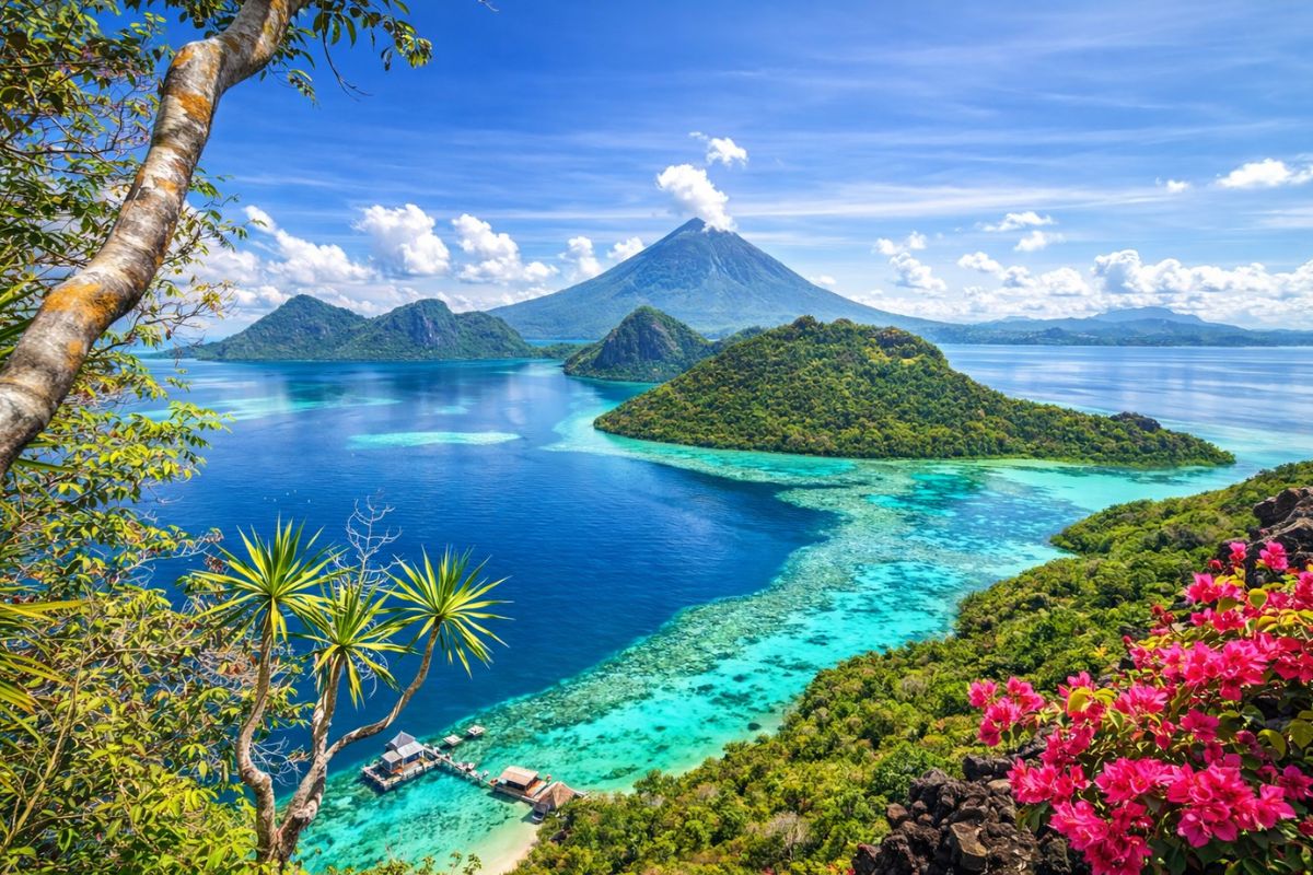 Ternate Island's serene coastal beauty, Indonesia 