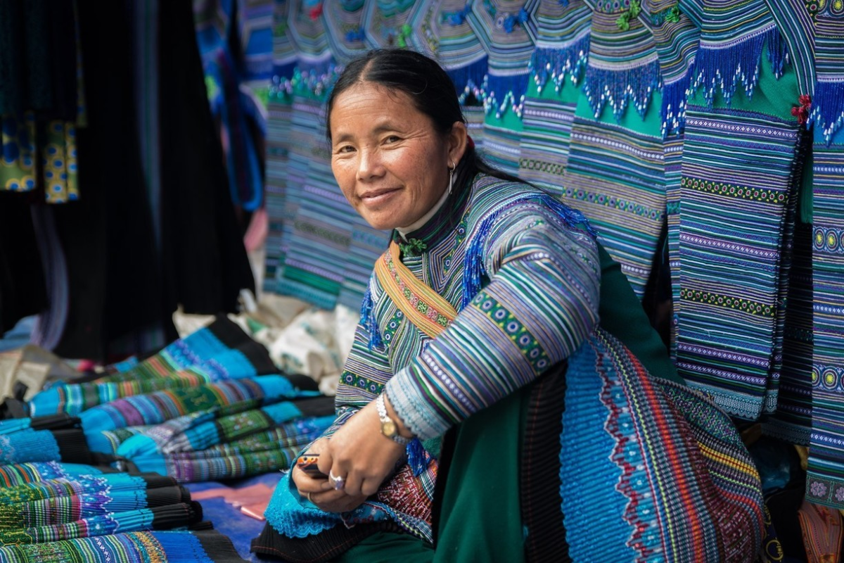 A woman in Bac Ha market 
