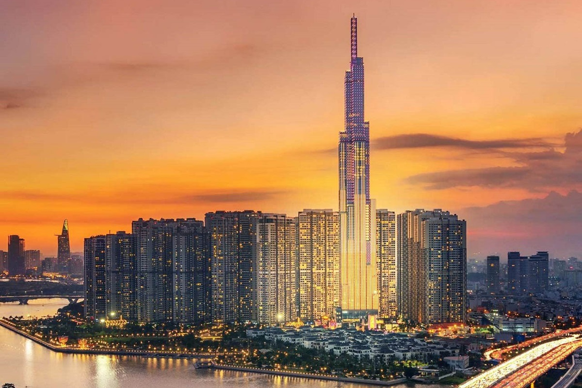 Panoramic view of Ho Chi Minh City skyline from Landmark 81