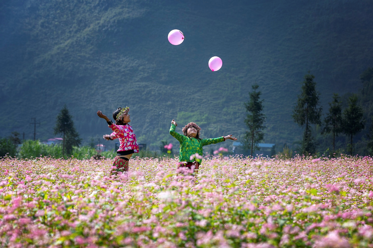 Local people at the Buckwheat Flower Festival in Ha Giang
