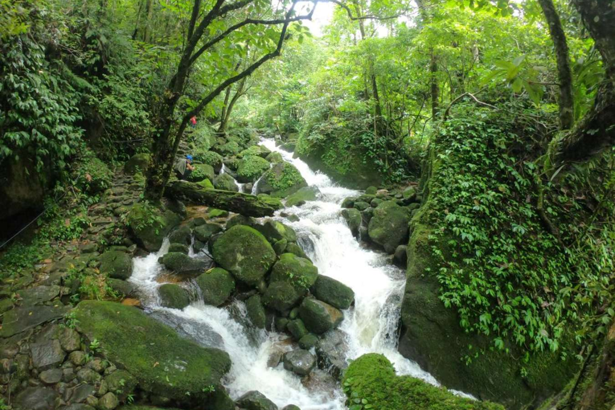 Love Waterfall surrounded by green hills in Lai Chau, Vietnam