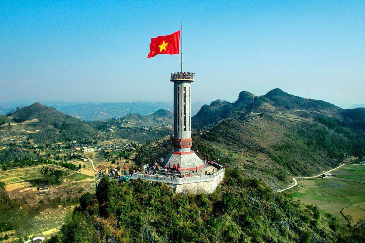 View from Mai Chau flagpole overlooking the green valley
