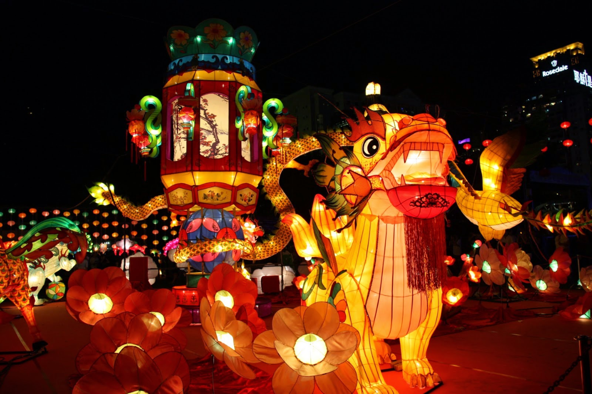 Lanterns lighting up the streets during Mid-Autumn Festival in Ho Chi Minh City