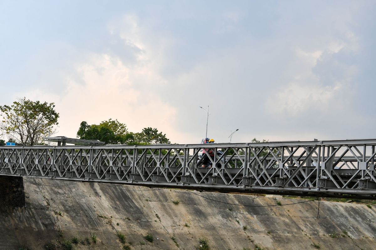 Muong Thanh iron bridge built by French forces over the Nam Rom River