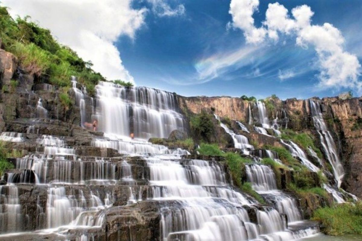 Landscape view of Pongour Falls