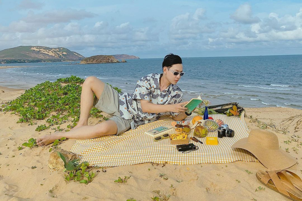 Tourists sunbathing on Hon Rom Beach