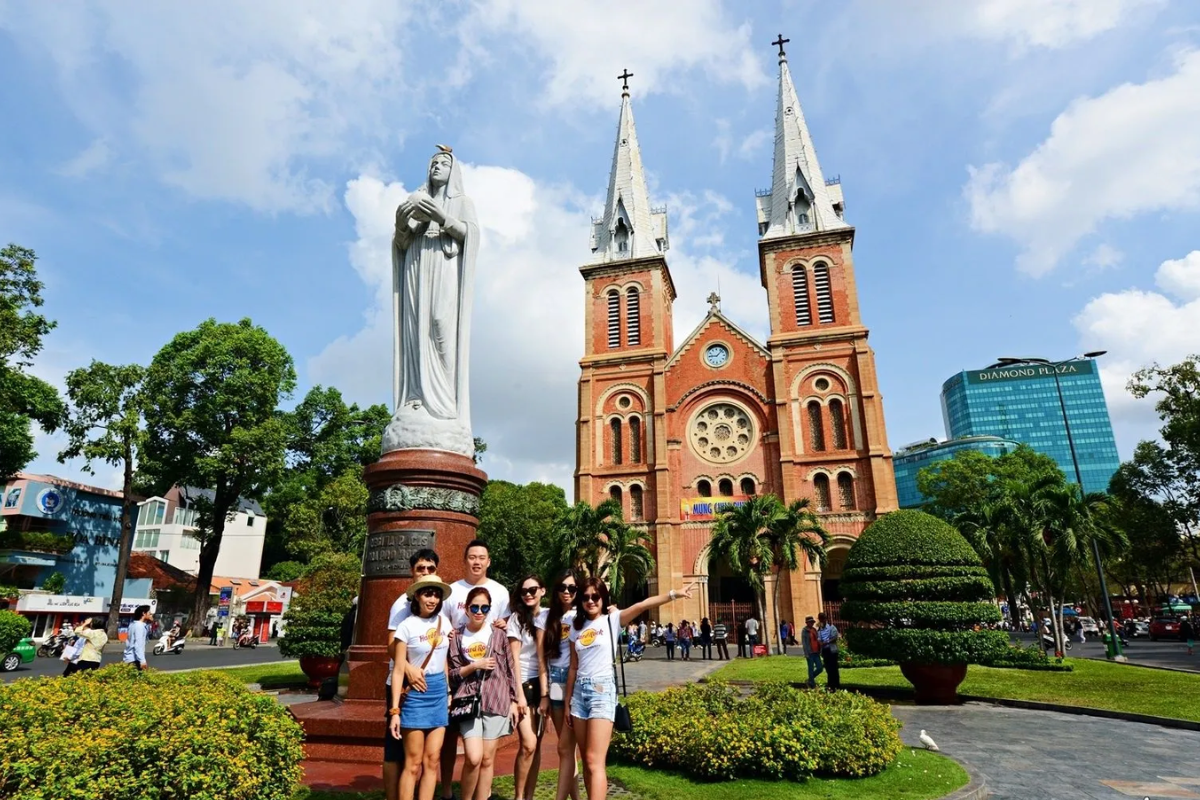 Clear blue sky in Ho Chi Minh City during January