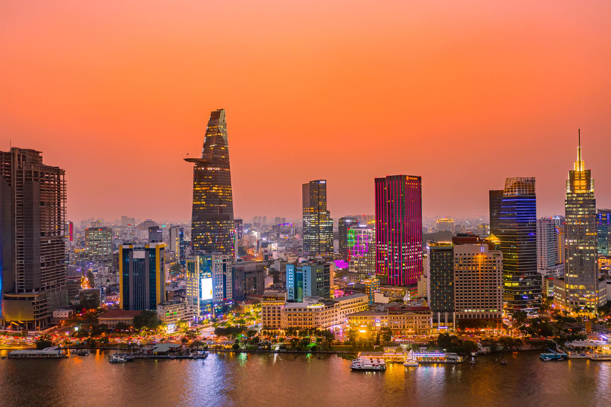 Skyline of Ho Chi Minh City in November under mild weather conditions