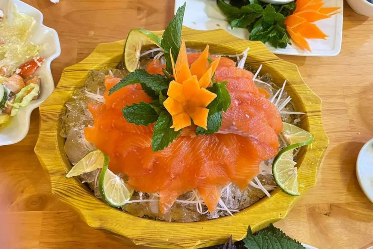 Traditional Sapa dishes including salmon hotpot