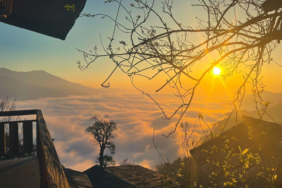 Misty weather conditions at Ta Xua during cloud season