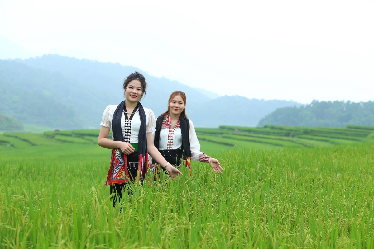 Traditional Thai ethnic village nestled in Pu Luong Nature Reserve