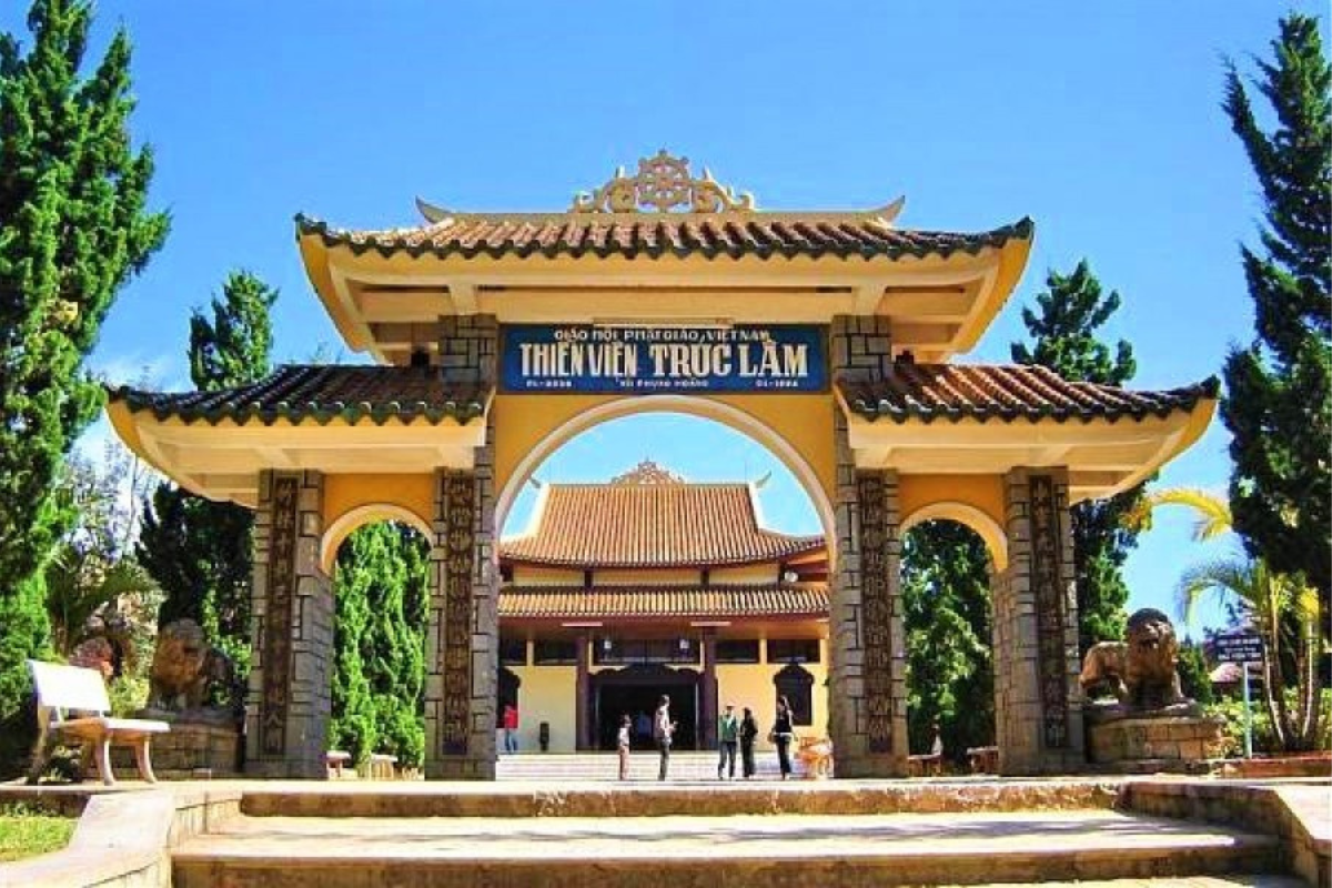 Triple-arched gate of Truc Lam Zen Monastery