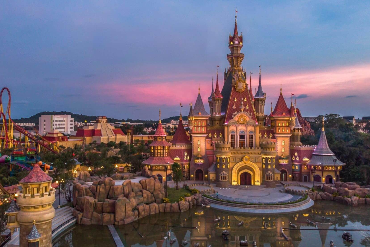 VinWonders Phu Quoc amusement park with colorful rides