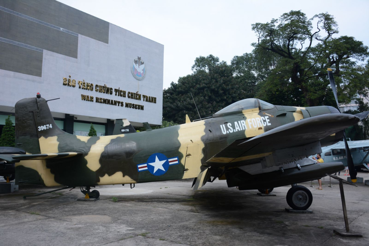 Military equipment and war relics outside the War Remnants Museum