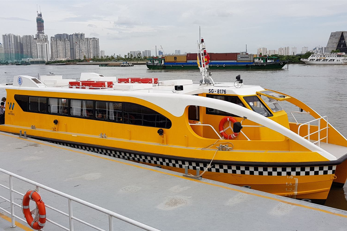Tourists enjoying a ride on Saigon Waterbus in November